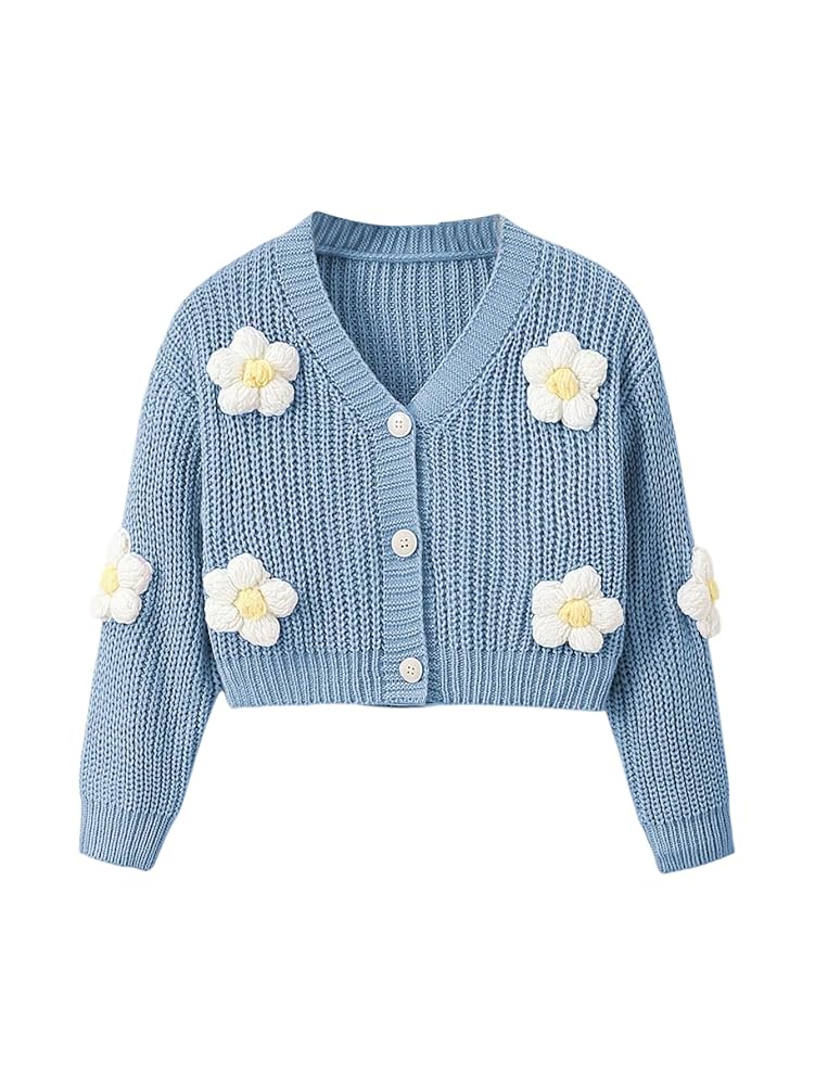 トップス FLOWER  RRL APPLIQUED WOOL CARDIGAN Vintage Embroidered Lace Roses Appliqued Sweater - Size